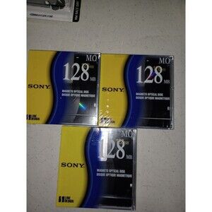 New Sealed Lot Of 3 Sony EDM-128 Magnetic 3.5" Optical Disc ReWriteable 128MB